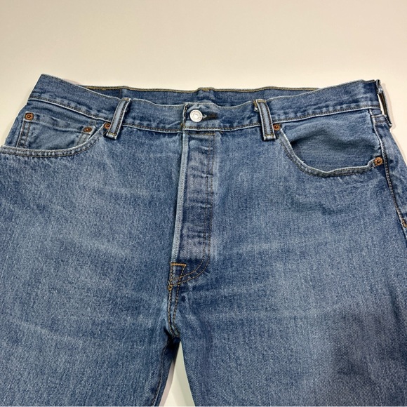 Levi’s 501 Blue Jeans Men’s 36/29 Cotton Button Fly Red Tab Straight Athleisure - Picture 5 of 16